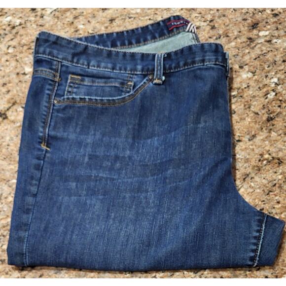 Tommy Hilfiger Jeans Womens 18 Skinny Mid Rise Dark Wash Blue Denim Stretch - Picture 2 of 15